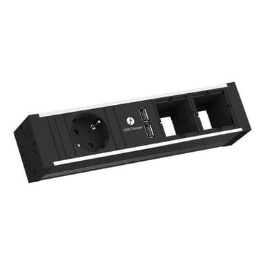 BACHMANN Steckdoseneinheit VENID 936.003 4f 1xSCHUKO 1xUSB Charger 2xLeerfeld
