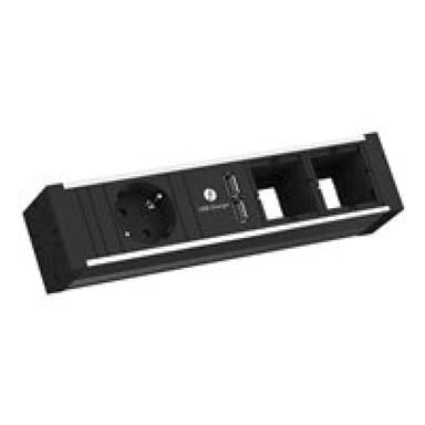 BACHMANN Steckdoseneinheit VENID 936.003 4f 1xSCHUKO 1xUSB Charger 2xLeerfeld