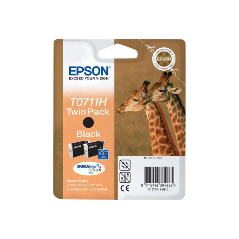 EPSON T0711 Twin Pack 2er Pack Schwarz Tintenpatrone