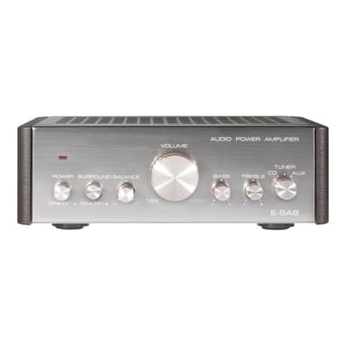 CONRAD Stereo-Verstärker Renkforce E-SA9 2 x 12 W Silber (metallic), Dunkel-Braun