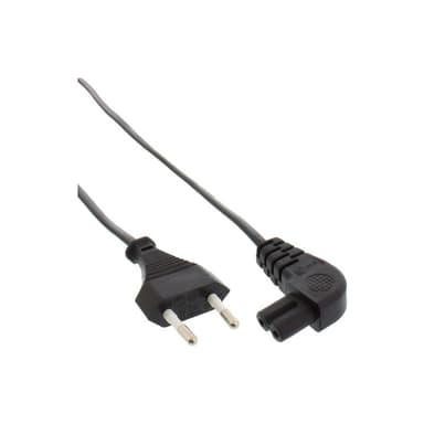 INLINE Netzkabel, Netzstecker auf Euro 8 Buchse gewinkelt 2m