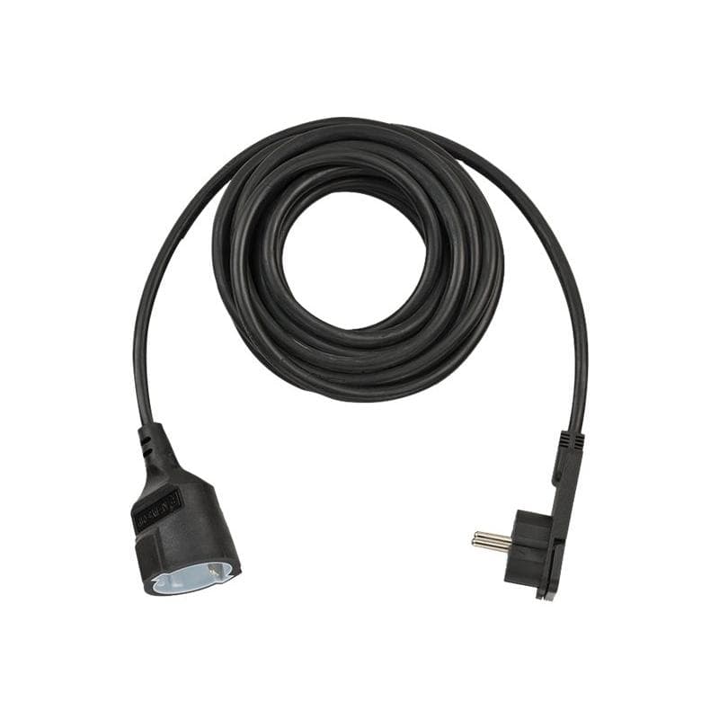 BRENNENSTUHL Strom Verlängerungskabel [ Schutzkontakt-Flachstecker - Schutzkontakt-Kupplung] Schwarz