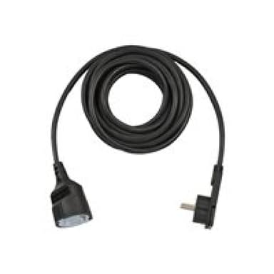 BRENNENSTUHL Strom Verlängerungskabel [ Schutzkontakt-Flachstecker - Schutzkontakt-Kupplung] Schwarz