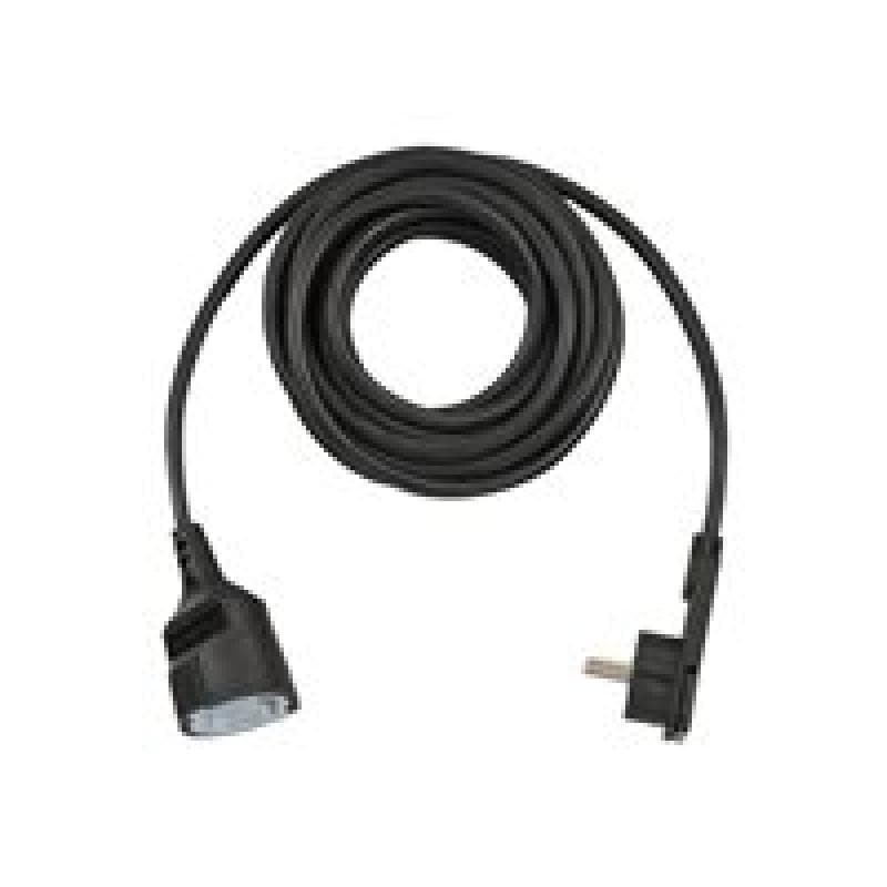 BRENNENSTUHL Strom Verlängerungskabel [ Schutzkontakt-Flachstecker - Schutzkontakt-Kupplung] Schwarz