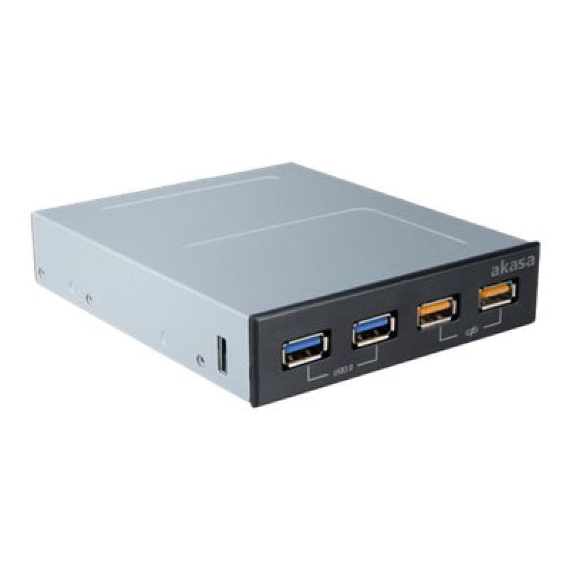 AKASA 2+2 Port USB 3.0-Fronteinschub mit Schnellladeport Akasa AK-ICR-25 Schwarz