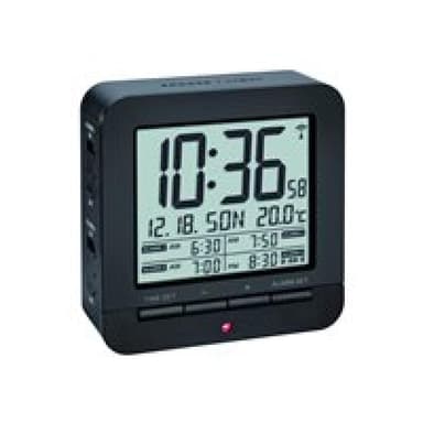 TFA-DOSTMANN Funk Wecker TFA 60.2536.01 Schwarz Alarmzeiten 4