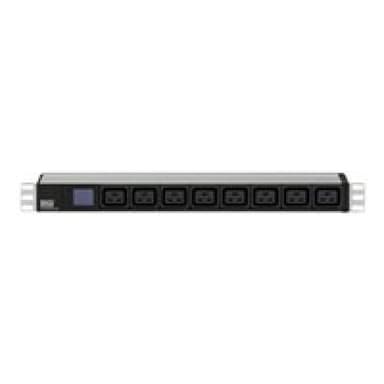 BACHMANN 800.2154 - 48,30cm (19″) 1HE 8 x IEC320 C19 Steckdosenleiste schwarz, mit integrierter Leis