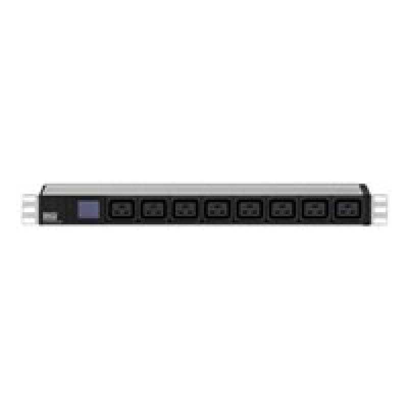 BACHMANN 800.2154 - 48,30cm (19″) 1HE 8 x IEC320 C19 Steckdosenleiste schwarz, mit integrierter Leis