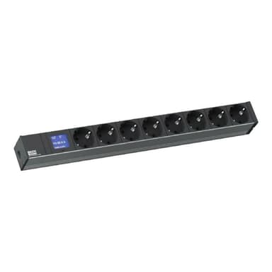 BACHMANN 800.2067 - 48,30cm (19″) 1HE Steckdosenleiste 8 x UTE 35 Grad Steckdosen Frankreich, alle K