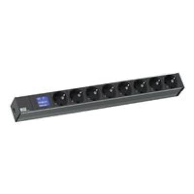 BACHMANN 800.2067 - 48,30cm (19″) 1HE Steckdosenleiste 8 x UTE 35 Grad Steckdosen Frankreich, alle K
