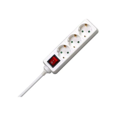 KOPP - Verlängerungsschnur - Wechselstrom 250 V - output connectors: 3 - 1,4m - weiß (1297.1300.7)