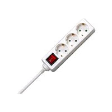 KOPP - Verlängerungsschnur - Wechselstrom 250 V - output connectors: 3 - 1,4m - weiß (1297.1300.7)