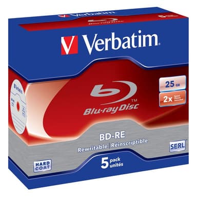 Verbatim BD-RE 25GB 2x, 5er Jewelcase