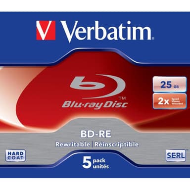 Verbatim BD-RE 25GB 2x, 5er Jewelcase