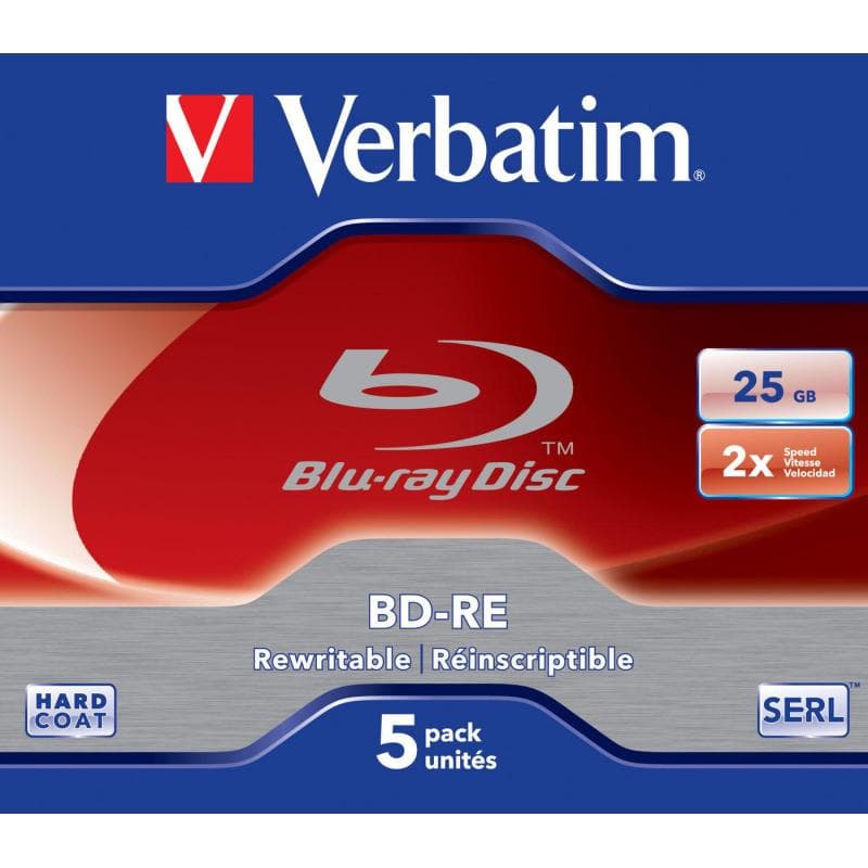 Verbatim BD-RE 25GB 2x, 5er Jewelcase