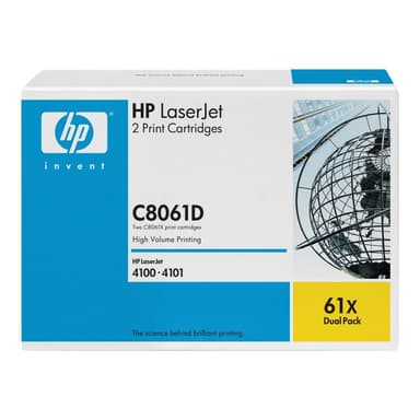 HP 61X 2er Pack Schwarz LaserJet Tonerpatrone (C8061D)