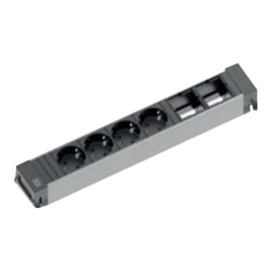 BACHMANN Steckdoseneinheit 916.1110 Power Frame ALU 6-fach,4xUTE u.2xLeer