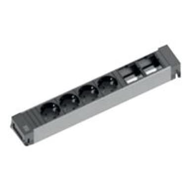 BACHMANN Steckdoseneinheit 916.1110 Power Frame ALU 6-fach,4xUTE u.2xLeer
