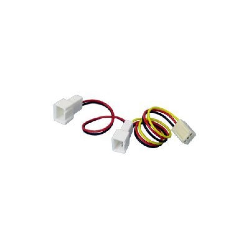 AKASA PC-Lüfter Y-Kabel [2x PC-Lüfter Stecker 3pol. - 1x PC-Lüfter Buchse 3pol.] 0.15 m Schwarz, Rot