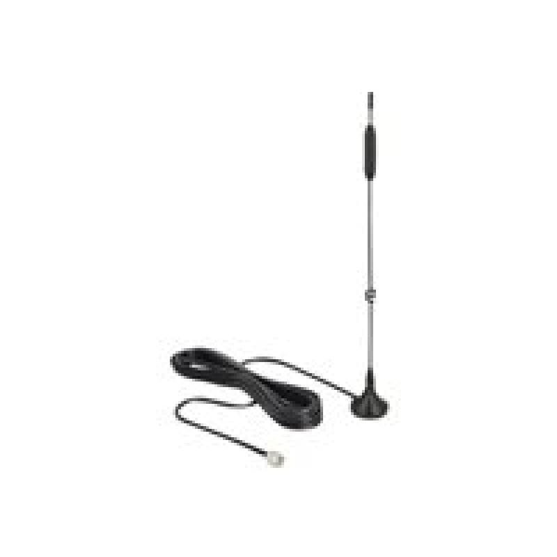 DELOCK LTE / GSM / UMTS Antenne SMA Stecker 5 dBi omnidirektional mit magnetischem Standfus und Ansc