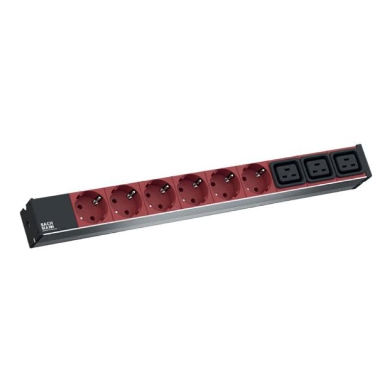 BACHMANN 48,30cm (19″) Steckdosenleiste ALU, 6-fach Schuko, 3-fach C19 48,30cm (19″) Standard PDU im