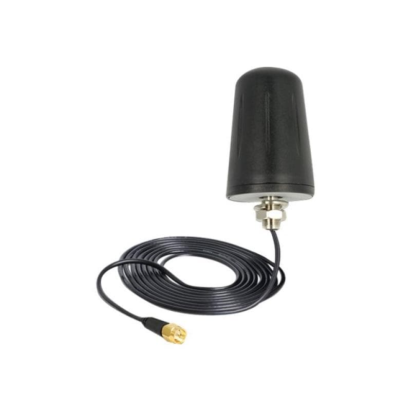 DELOCK WLAN 802.11 b/g/n Antenne SMA Stecker 3 dBi omnidirektional mit Anschlusskabel (RG-174, 3 m)