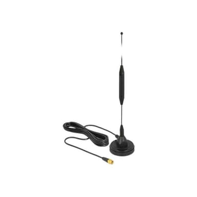 DELOCK GSM Antenne SMA Stecker 3, dBi starr omnidirektional mit magnetischem Standfus und Anschlussk