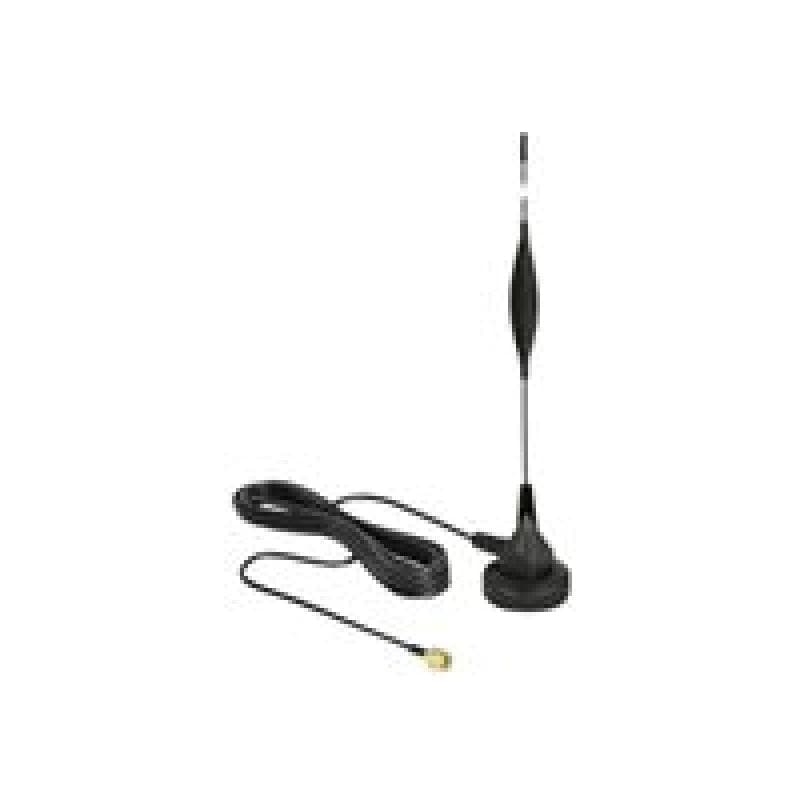 DELOCK GSM Antenne SMA Stecker 5dBi starr omnidirektional mit magnetischem Standfus und Anschlusskab
