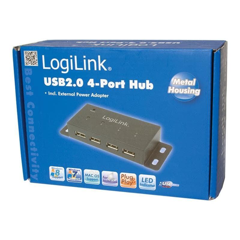 LOGILINK UA0141A USB 2.0 Hub, 4-Port, Metall