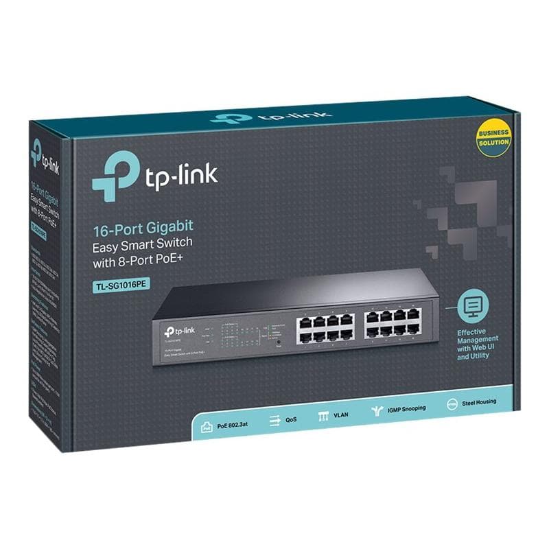 TP-LINK 16-Port Gigabit Easy Smart Switch with 8-Port PoE+