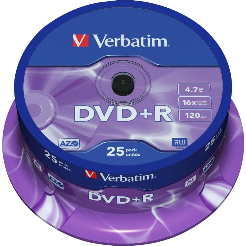 Verbatim DVD+R 4.7GB 16x 25er Spindel