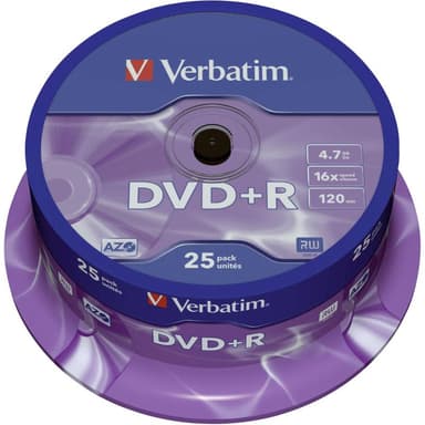 Verbatim DVD+R 4.7GB 16x 25er Spindel
