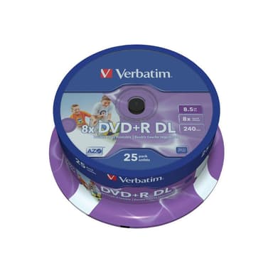 Verbatim DVD+R 8.5GB DL 8x printable, 25er Spindel