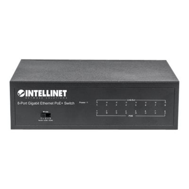 INTELLINET 8-Port Gigabit Ethernet PoE+ Switch