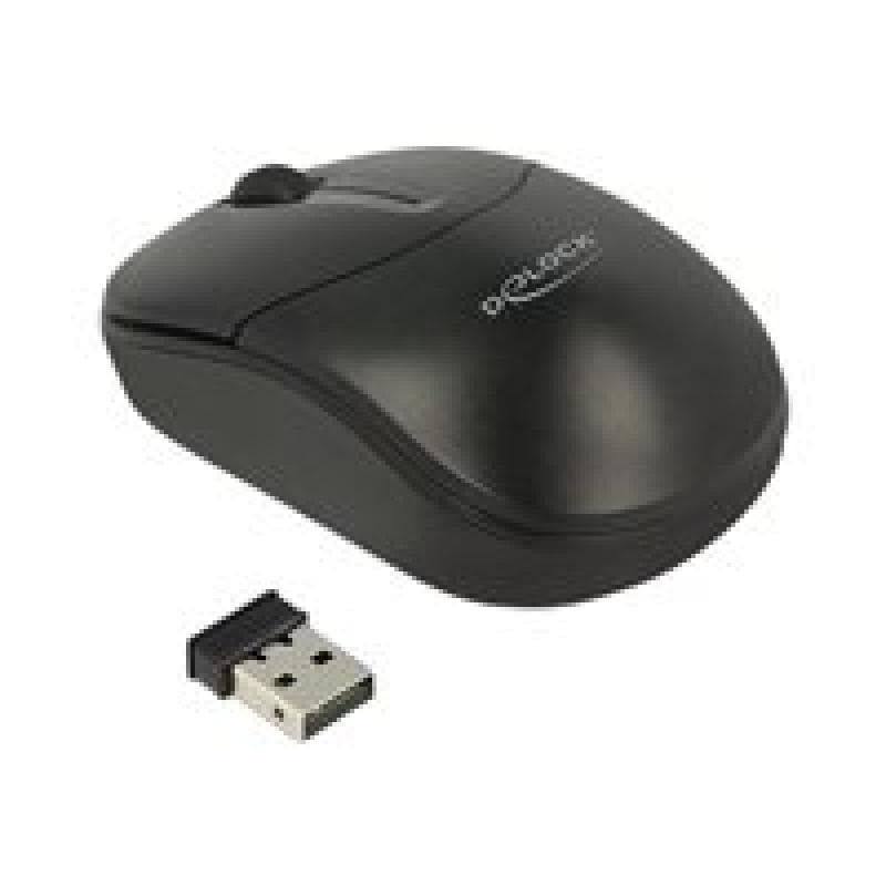 DELOCK Optische 3-Tasten Mini Maus 2,4 GHz wireless