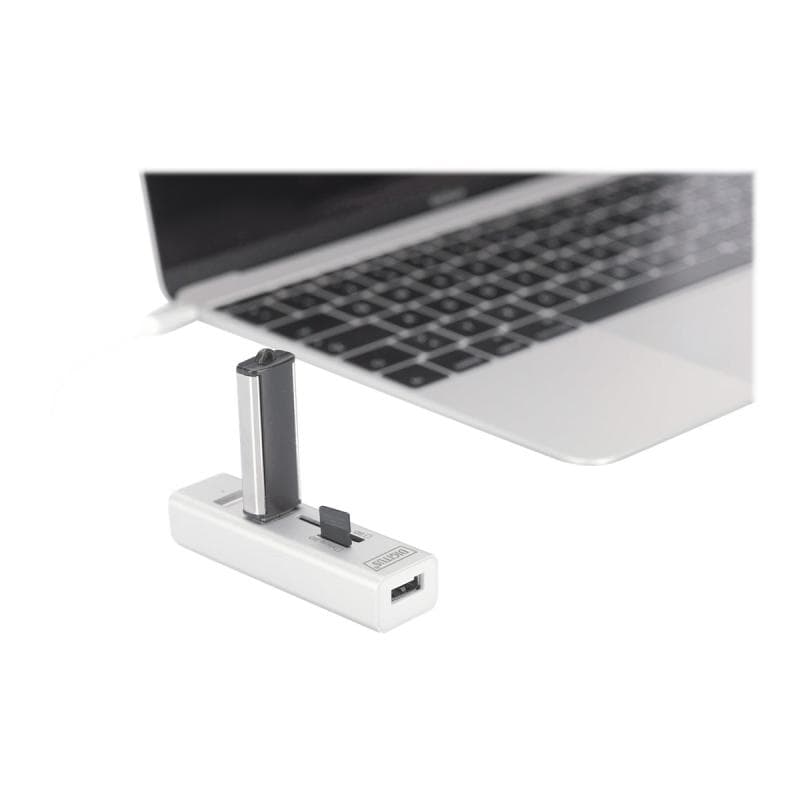 DIGITUS OTG USB 2.0 Typ C 3-Port Hub mit Kartenleser