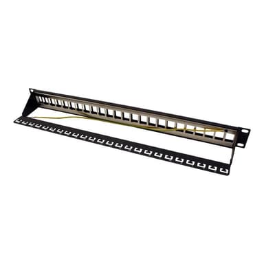 ROLINE 19Zoll Keystone Patchpanel 24Port Cat6 geschirmt schwarz ohne Module