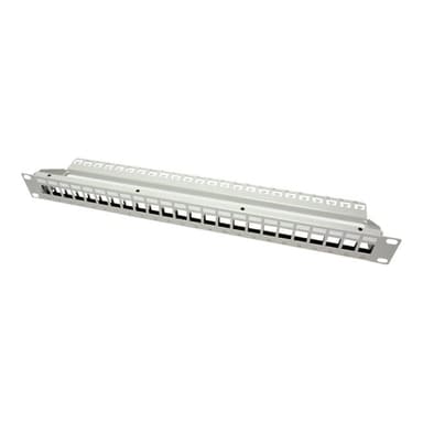 ROLINE 19Zoll Keystone Patchpanel 24Port Cat6 geschirmt lichtgrau ohne Module