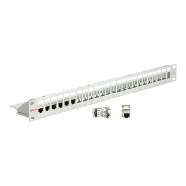 ROLINE 19Zoll Keystone Patchpanel 24Port Cat6 geschirmt lichtgrau ohne Module