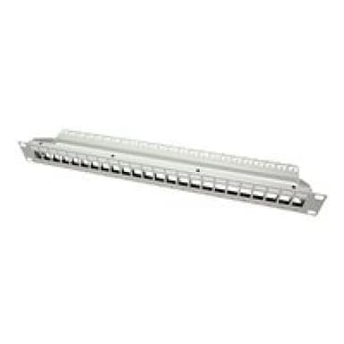 ROLINE 19Zoll Keystone Patchpanel 24Port Cat6 geschirmt lichtgrau ohne Module