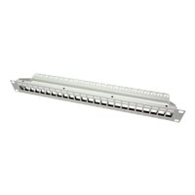 ROLINE 19Zoll Keystone Patchpanel 24Port Cat6 geschirmt lichtgrau ohne Module
