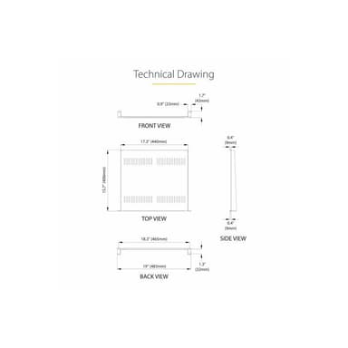 STARTECH.COM Belüfteter Server Rack Fachboden 1 HE - 40,6 cm Tief - Stahl