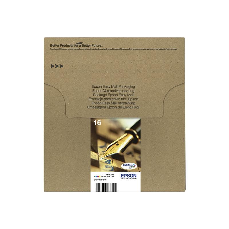 EPSON 16 Multipack Easy Mail Packaging 4er Pack Schwarz, Gelb, Cyan, Magenta Tintenpatrone