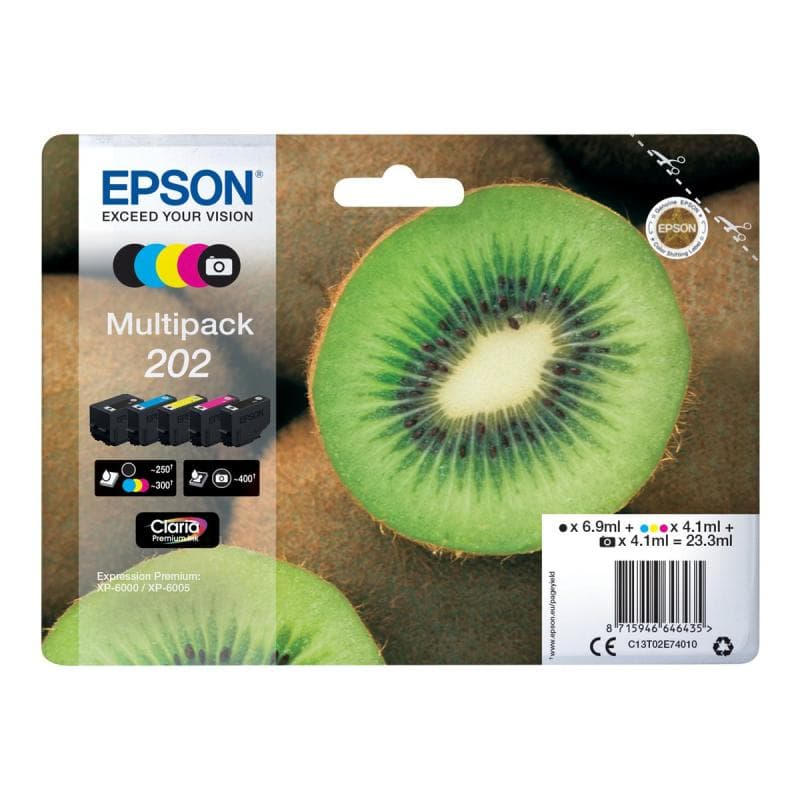 EPSON Multipack 202 5er Pack Schwarz, Gelb, Cyan, Magenta, Photo schwarz Tintenpatrone