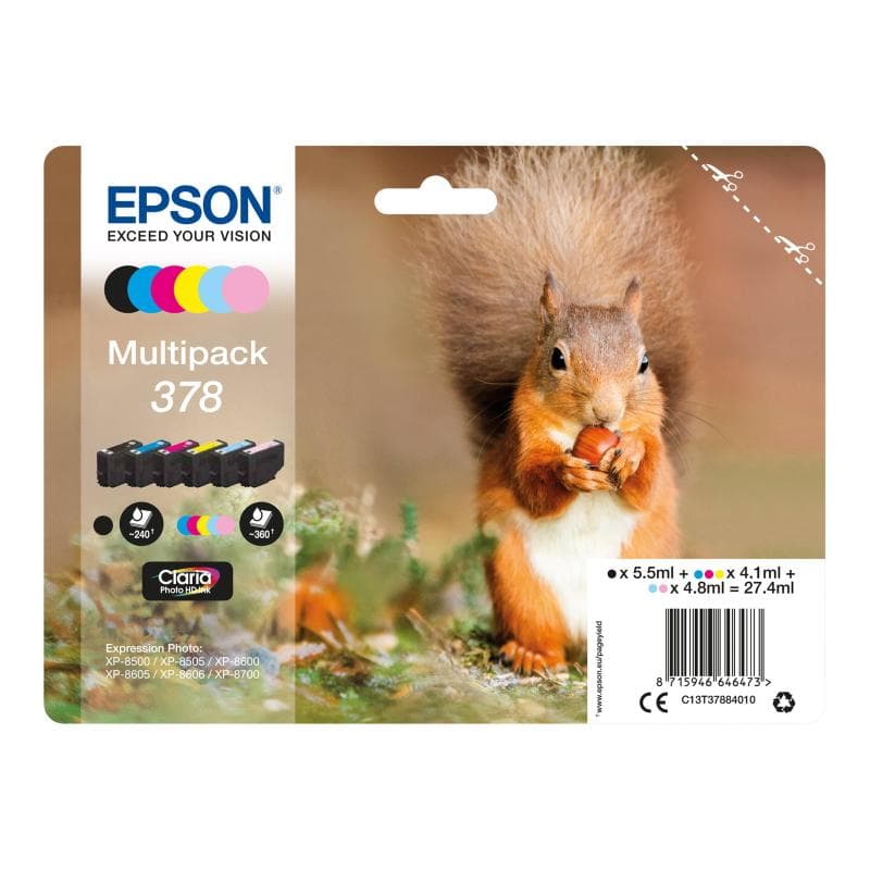 EPSON Multipack 378 6er Pack Schwarz, Gelb, Cyan, Magenta, hell Magenta, hell Cyan Tintenpatrone