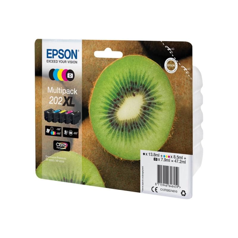 EPSON Multipack 202XL 5er Pack Schwarz, Gelb, Cyan, Magenta, Photo schwarz Tintenpatrone
