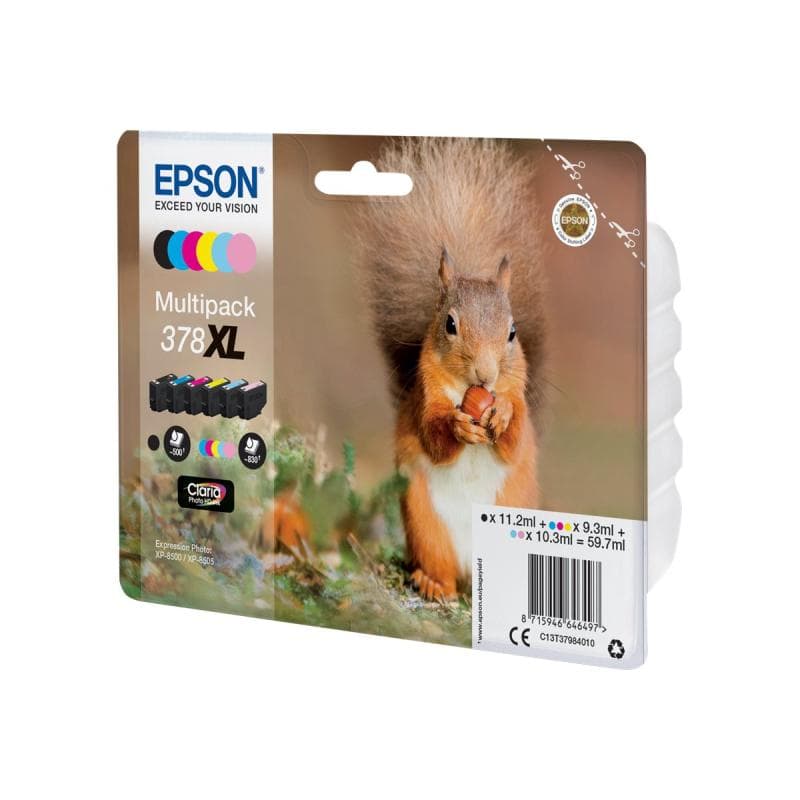 EPSON 378XL Multipack 6er Pack XL Schwarz, Gelb, Cyan, Magenta, hell Magenta, hell Cyan