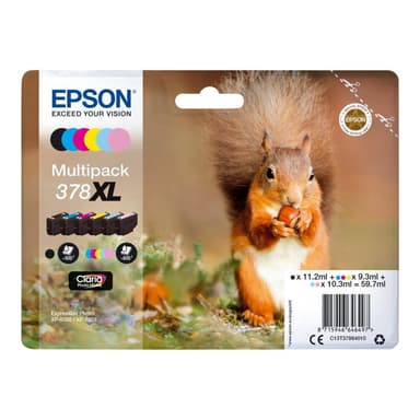 EPSON 378XL Multipack 6er Pack XL Schwarz, Gelb, Cyan, Magenta, hell Magenta, hell Cyan