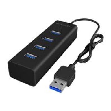ICY BOX IB-Hub1409-U3 4 Port USB 3.0 Hub unterstuetzt Datenuebertragung bis zu 5 Gbit/s und Plug and