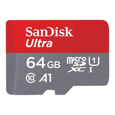 SANDISK Ultra Android microSDXC 64GB + SD Adapter + Memory Zone App 100MB/s A1 Class 10 UHS-I